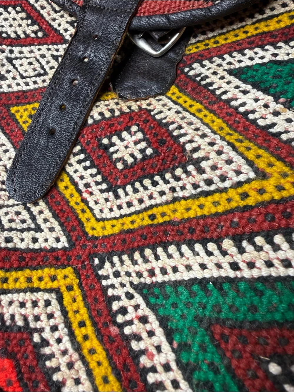 Bohemian Vintage, Leather and Embroidery, Backpack